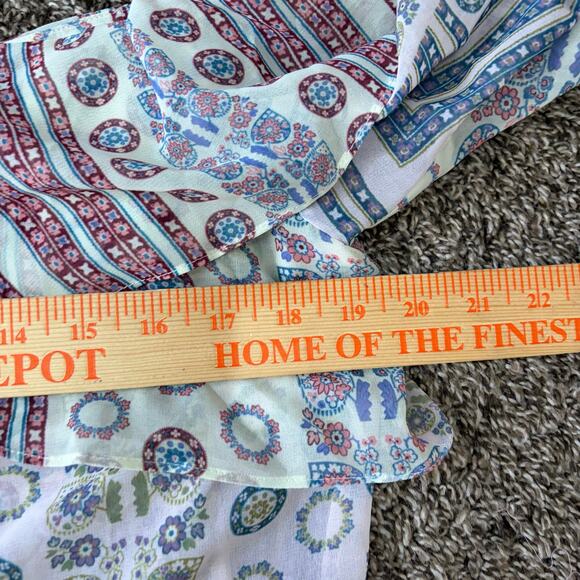 Marciano Women's Gypset Top Small Bohemian Gypsy Flowy Cold Shoulder Boho NWT - Picture 6 of 9